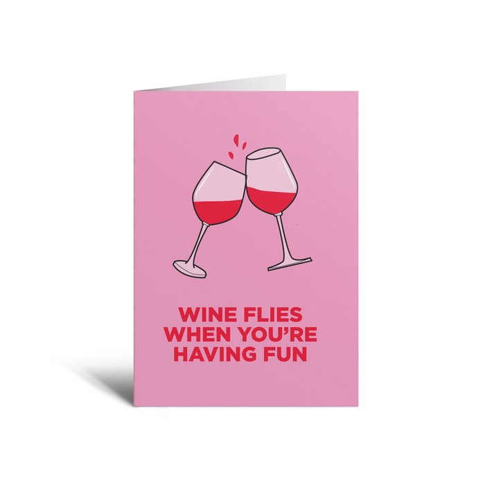 Grußkarte - Wein fliegt - Makagi - Grußkarten