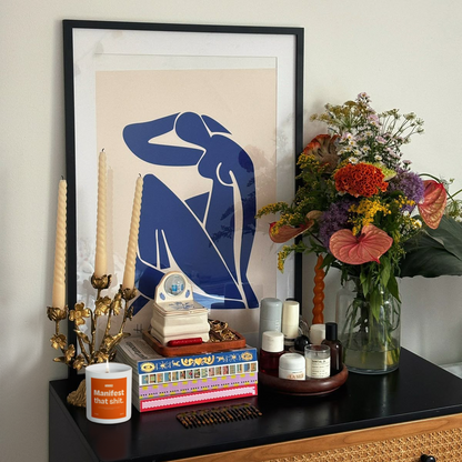 Bougie avec l'inscription « Trop vieux pour Leonardo DiCaprio »