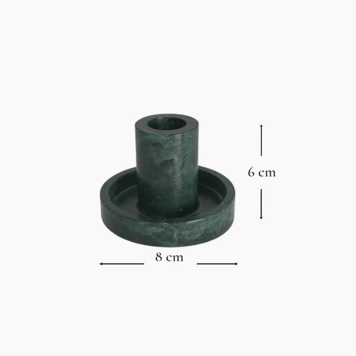 Makagi-Jesmonite-kerzenhalter rund-marble green-Maße