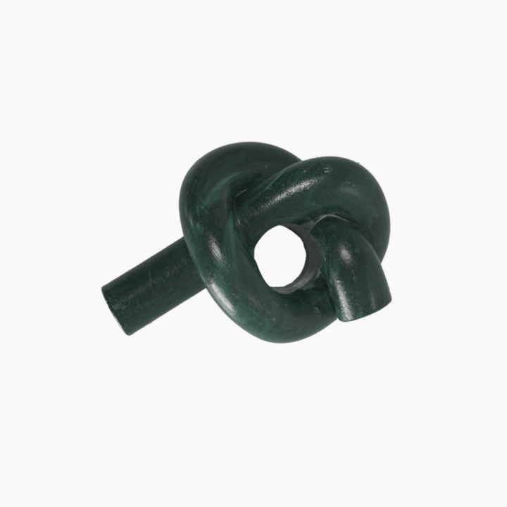 Makagi-jesmonite-kerzenhalter knoten-marble green